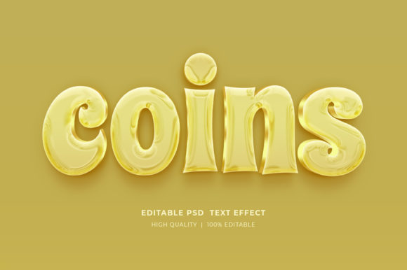 Coins 3D Editable Style Text Effect Guide