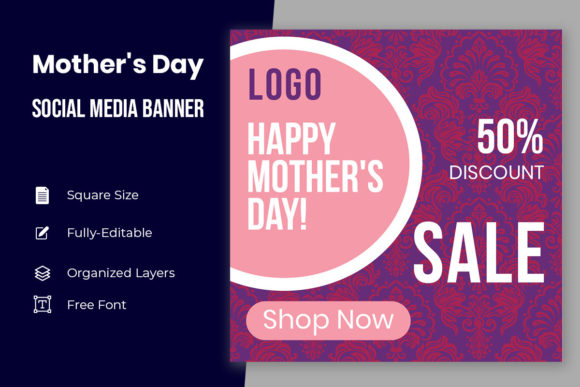Elevating Digital Celebrations: The Strategic Power of an Abstract Mothers Day Banner Design