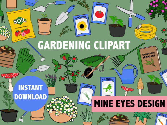 High-Resolution Gardening Clipart for Pro Designs