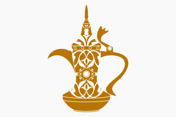 Monochrome Dallah: Elevate Your Arabian Coffee Designs